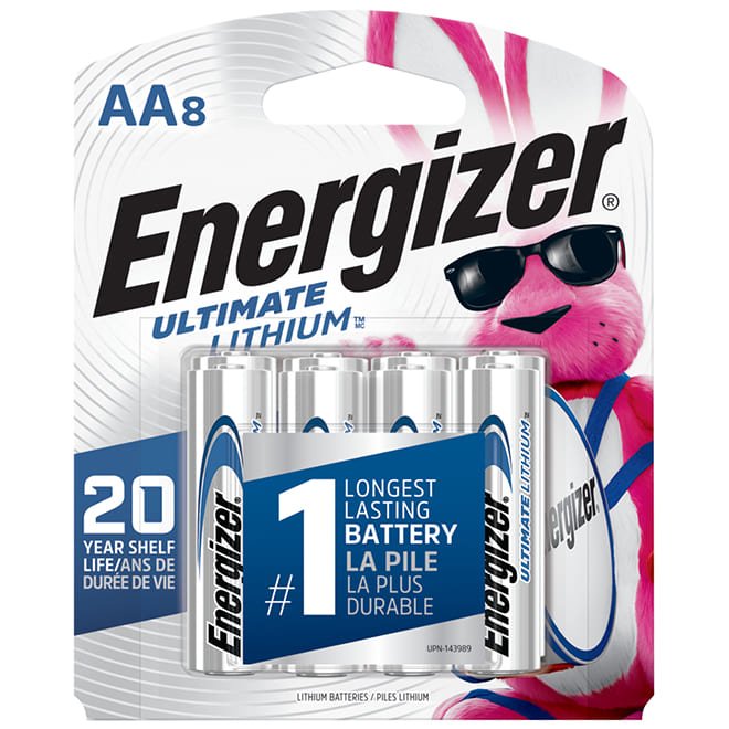 Energizer AA Ultimate L91 Lithium(TM) Batteries - Pack of 8 EL91 - BP8 - Proflash