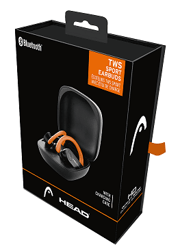 HTW - 30 HEAD TWS Bluetooth 5.0 Sport Headset with Battery Charging Case (Orange) - Proflash