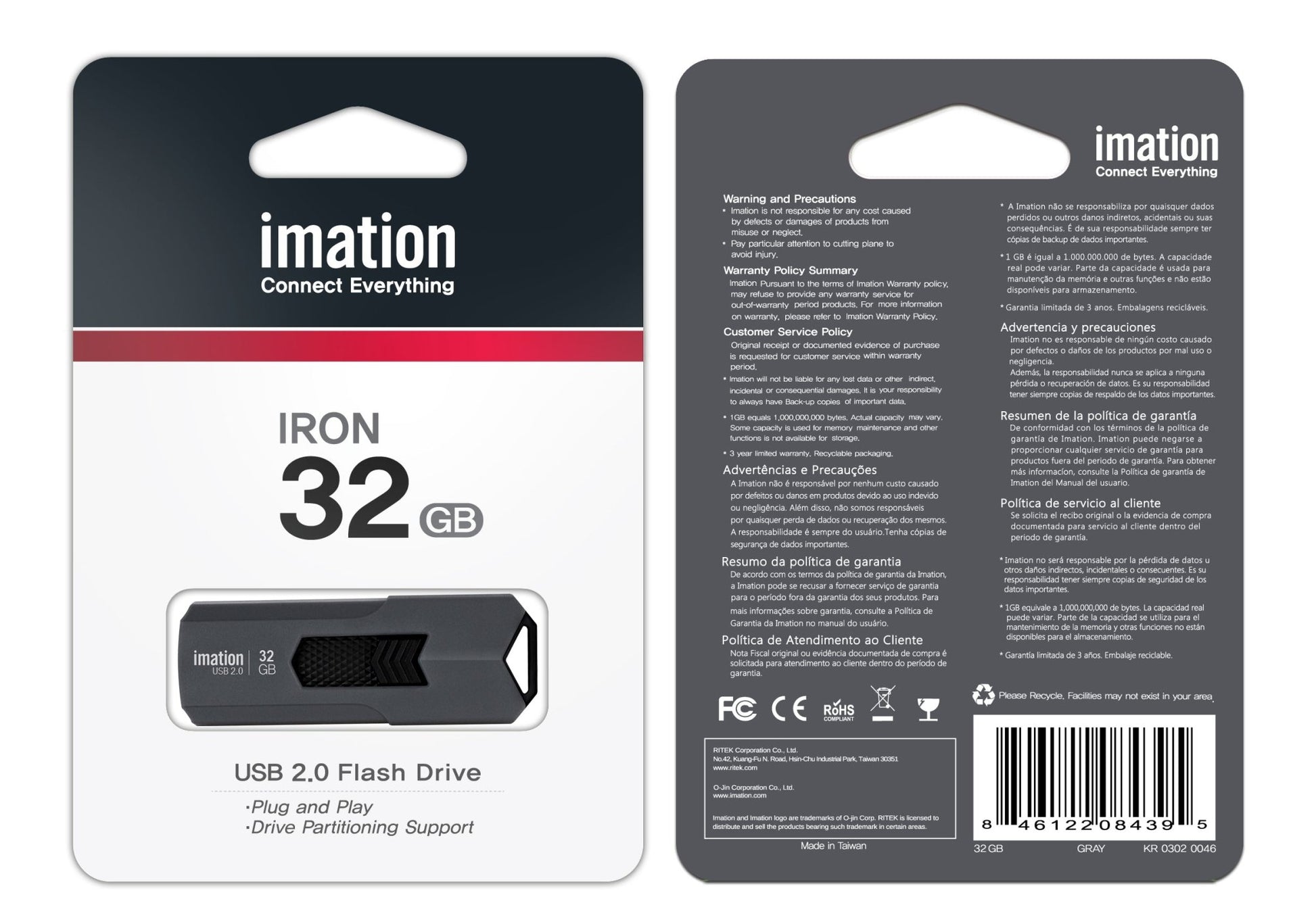 KR03020046 Imation USB Flash Drive Series Iron 32GB Grey - Proflash