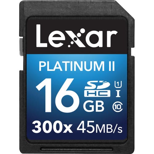 Lexar Carte Mémoire 16GB SDHC CL10 45MB/s Platinum II 300x / LSD16GBBAS300 - Proflash