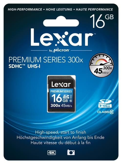 Lexar Carte Mémoire 16GB SDHC CL10 45MB/s Platinum II 300x / LSD16GBBAS300 - Proflash