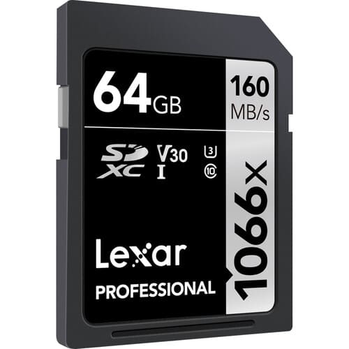 Lexar Professional 1066x 64GB SDXC UHS - I U3 C10 V30 Memory Card ( Silver Series) LSD1066064G - BNNNG - Proflash