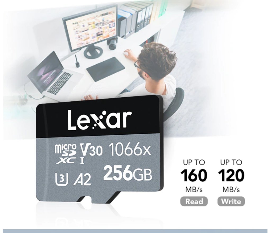 Lexar Professional 1066x UHS - I Micro SDXC Silver Series Memory Card with Adapter 256GB / LSD1066256G - BNNNG - Proflash