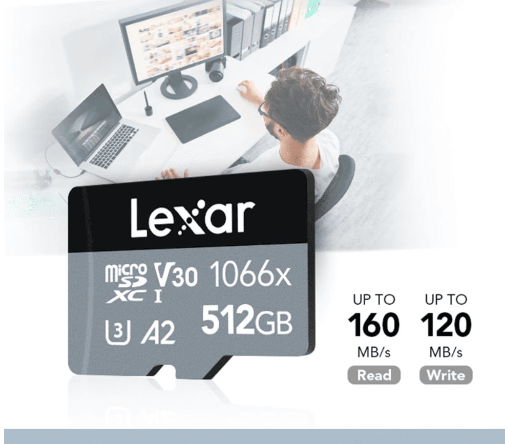 Lexar Professional 1066x UHS - I Micro SDXC Silver Series Memory Card with Adapter 512GB / LSD1066512G - BNNNG - Proflash