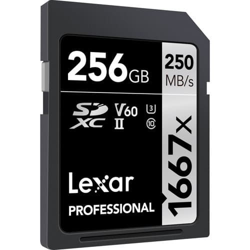 Lexar Professional 1667x 256GB SDXC UHS - II U3 C10 V60 Memory Card / LSD256CB1667 - Proflash