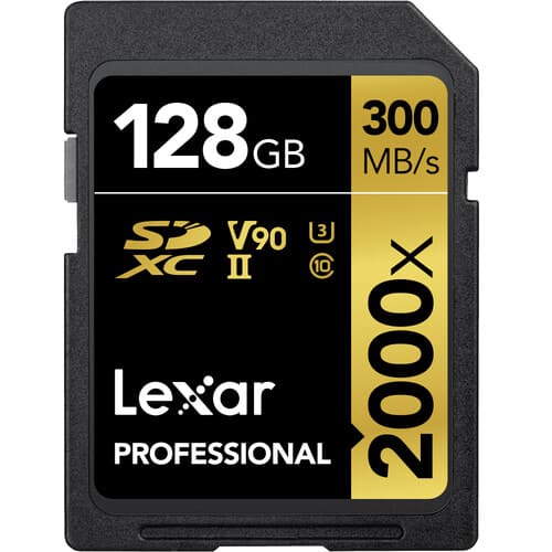 Lexar Professional 2000x 128GB SDXC UHS - II U3 C10 V90 Memory Card / LSD2000128G - Proflash