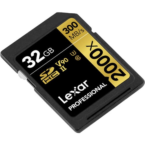 Lexar Professional 2000x 32GB SDHC UHS - II U3 C10 V90 Memory Card / LSD2000032G - Proflash