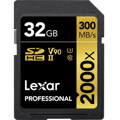 Lexar Professional 2000x 32GB SDHC UHS - II U3 C10 V90 Memory Card / LSD2000032G - Proflash