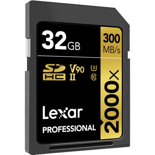 Lexar Professional 2000x 32GB SDHC UHS - II U3 C10 V90 Memory Card / LSD2000032G - Proflash