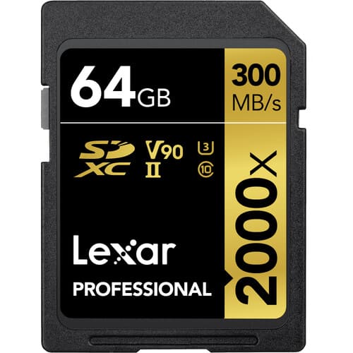 Lexar Professional 2000x 64GB SDXC UHS - II U3 C10 V90 Memory Card / LSD2000064G - Proflash