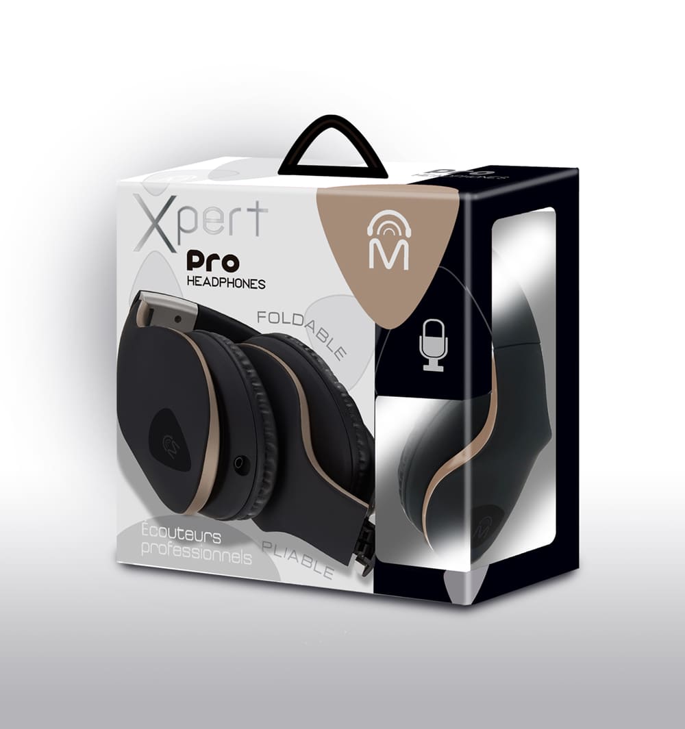 M Xpert DJ Headphones with Mic,Black / Champagne (61859G ) - Proflash