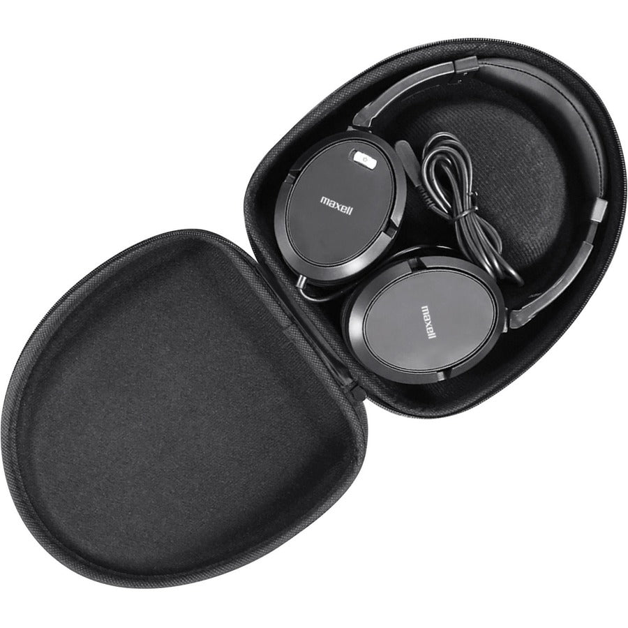 Maxell 190400 Bass Noise Cancellation Headphone Swivel Earcups,Wiht Microphone,Travel Case Included - Proflash