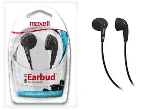 Maxell 190560 EB - 95 Stereo Earbuds - Black - Proflash