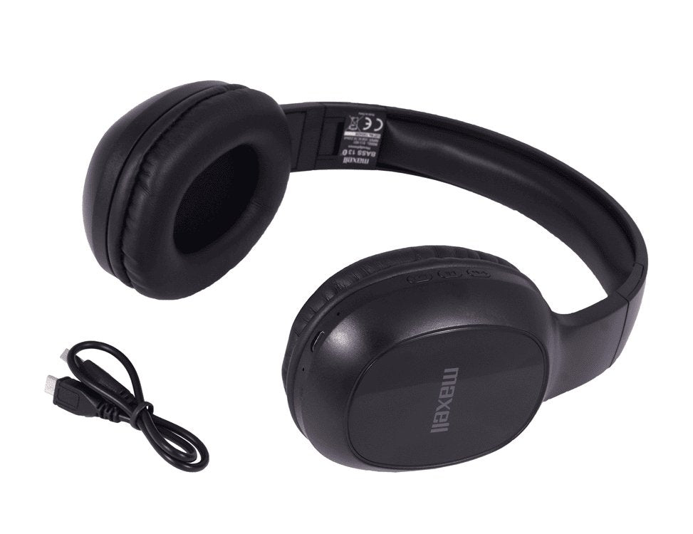 Maxell 199793 Bass 13 Bluetooth Headphone 40 mm with Microphone Black - Proflash