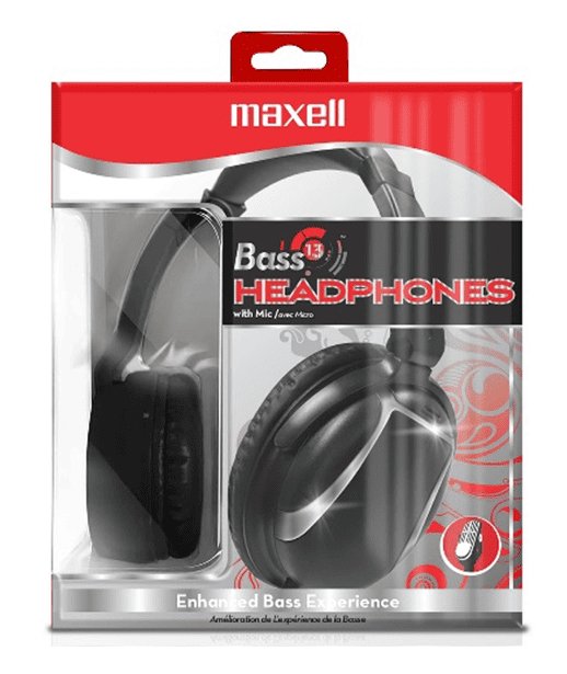 Maxell 199840 Heavy Bass Headphones Whit Mic - Black - Proflash