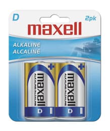 Maxell 723020&nbsp; Alkaline Batteries D, &nbsp;Pack of 2. - Proflash