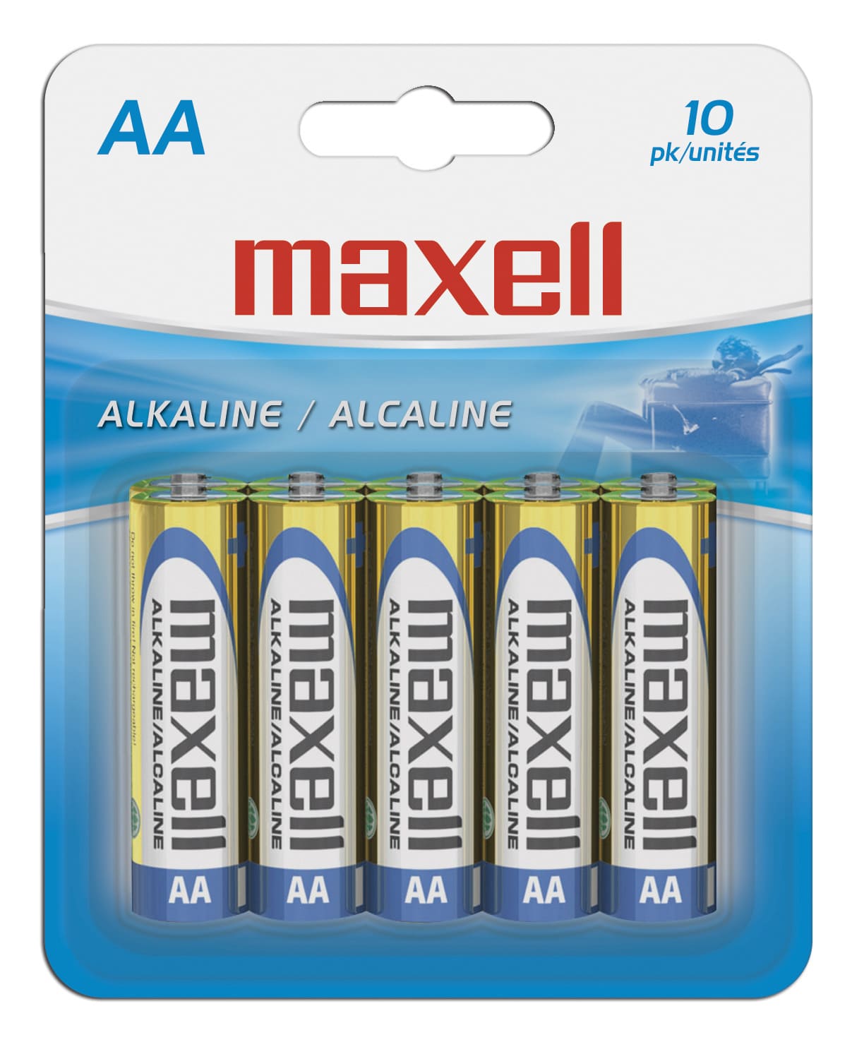 Maxell 723410 Alkaline Batteries AA, Pack of 10. - Proflash