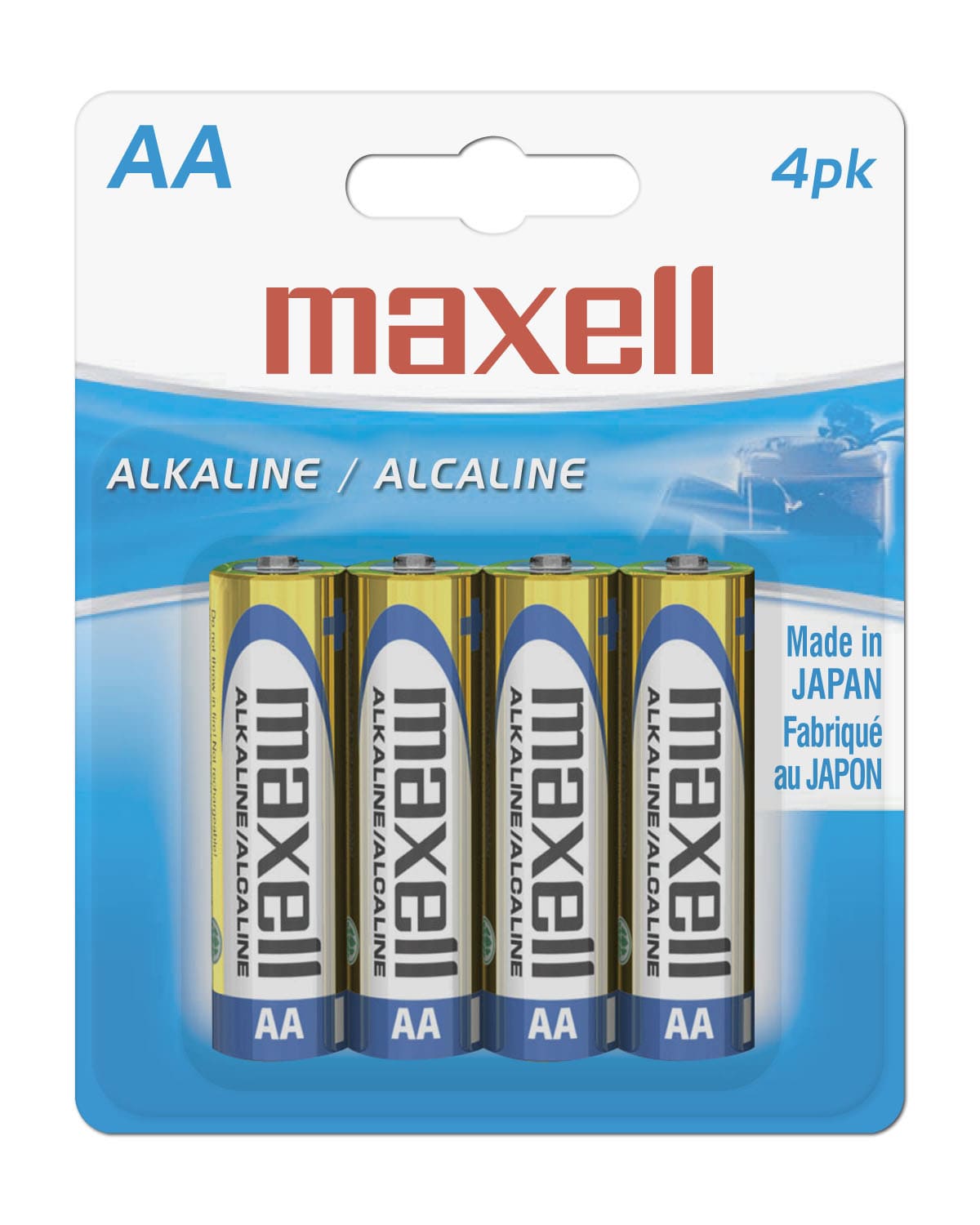 Maxell 723465&nbsp; Alkaline Batteries AA, Pack of 4. - Proflash