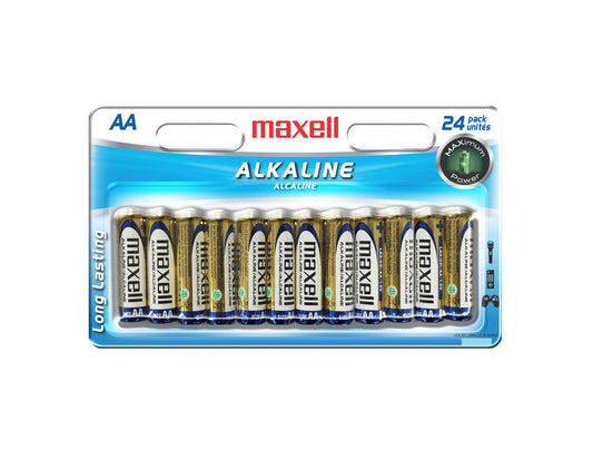 Maxell 723473 Alkaline Batteries AA, Pack of 24. - Proflash