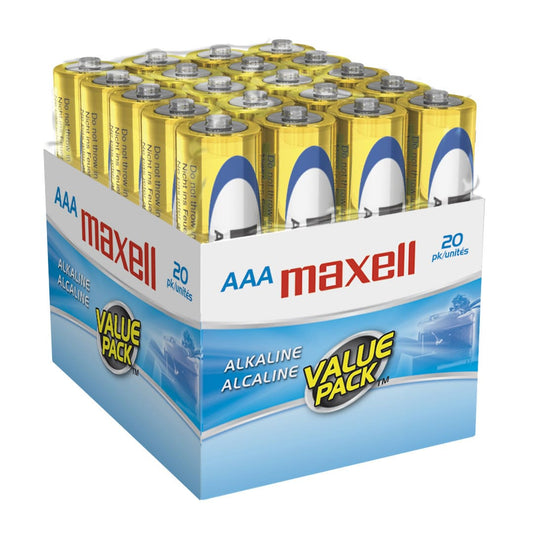 Maxell 723849 Alkaline Batteries AAA, Pack of 20 - Proflash