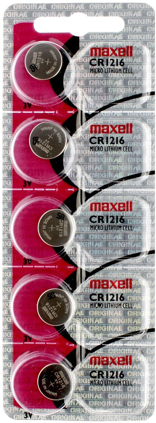 Maxell CR 1216 Piles au Lithium 3V ( 5 Piles Bouton par Cartes ) - Proflash