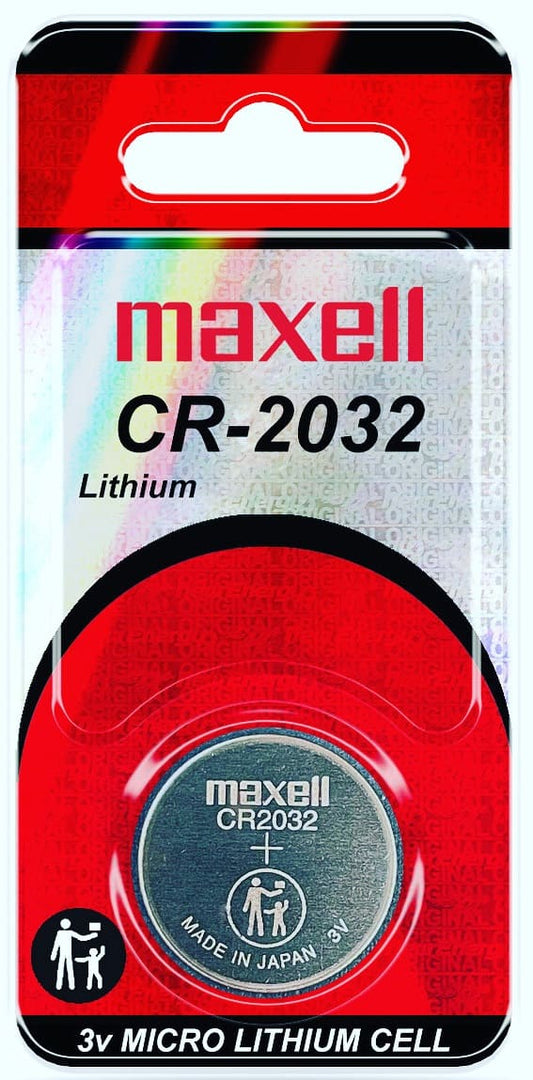 Maxell CR 2032 3V Lithium Batteries (1 Button Cells per Card) - Proflash