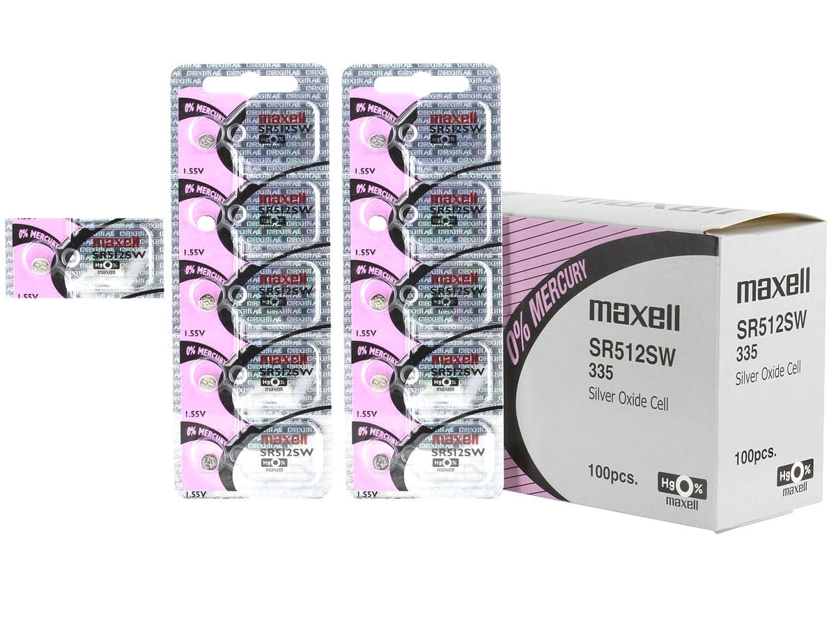 Maxell Watch Battery SR512SW 335 5PCS Tearstrip ( Pack of 5 Batteries ) 746250 - Proflash