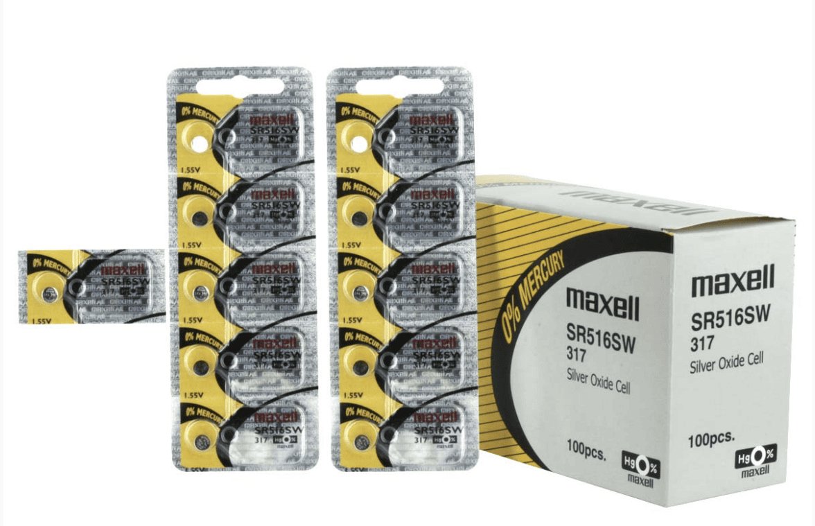 Maxell Watch Battery SR516SW 317 5PCS Tearstrip ( Pack of 5 Batteries ) 745850 - Proflash