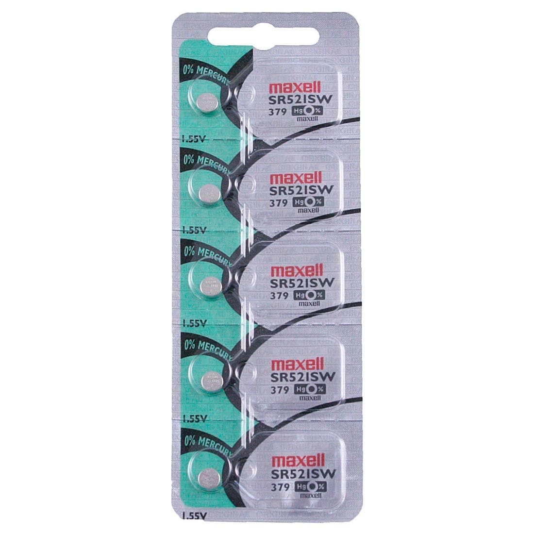 Maxell Watch Battery SR521SW 379 5PCS Tearstrip ( Pack of 5 Batteries ) 745450 - Proflash