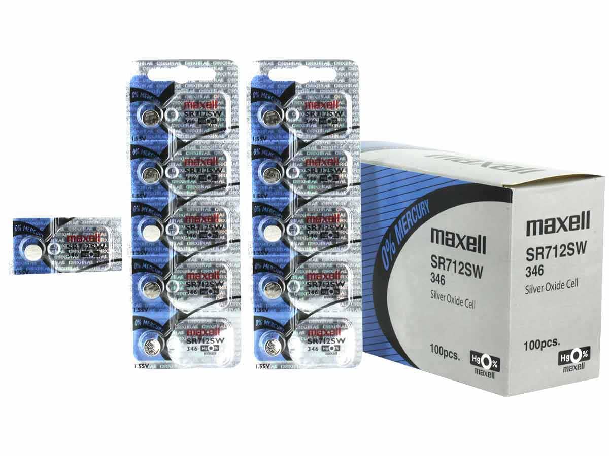 Maxell Watch Battery SR712SW 346 5PCS Tearstrip ( Pack of 5 Batteries ) 742051 - Proflash