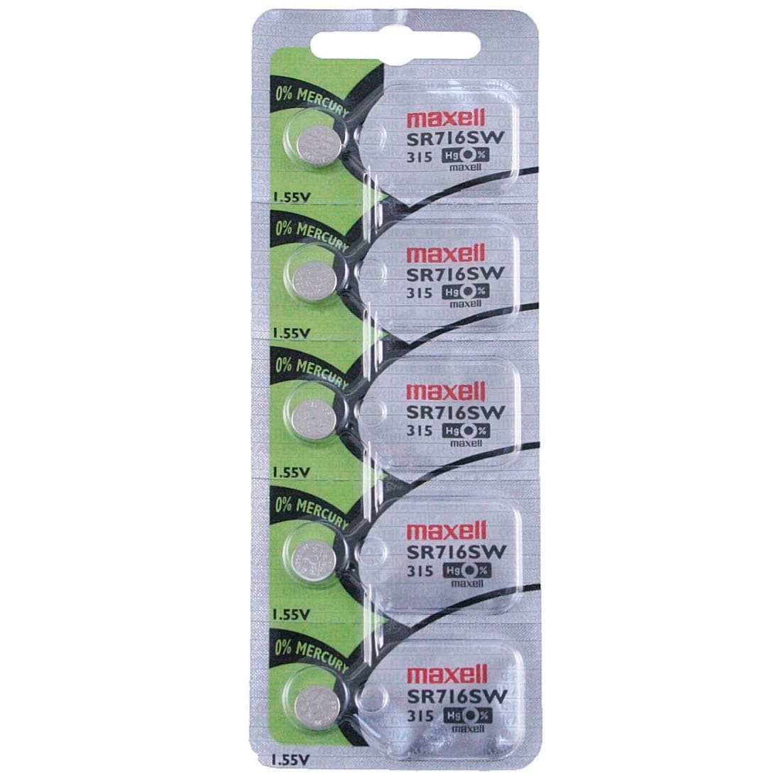 Maxell Watch Battery SR716SW 315 5PCS Tearstrip ( Pack of 5 Batteries ) 741850 - Proflash