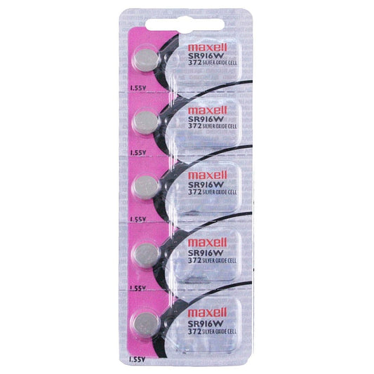 Maxell Watch Battery SR916W 372 5PCS Tearstrip ( Pack of 5 Batteries ) 736452 - Proflash