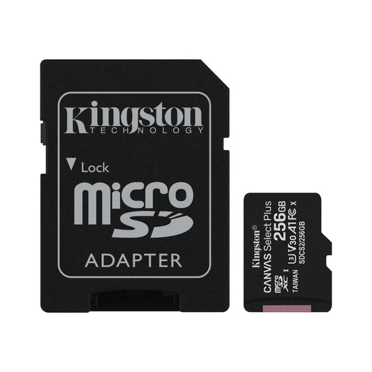 Memory Card Micro SD Kingston Canvas Select Plus Micro SD Class 10 256GB UHS - I U3 V10 100 Mbs / SDCS2 - 256GB - Proflash