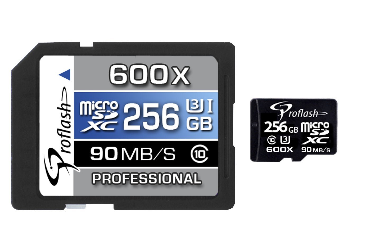 Memory Card Micro - SDXC 256GB Class 10 UHS - I U3 4K With Adapter - Proflash