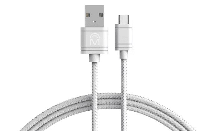 Mental Beats 3Ft Micro USB Mesh Braided Cable White - Proflash