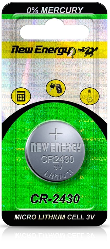 New Enegy CR2430 3V Lithium Batteries (1 Button Cells per Card) 770952 - GP - Proflash