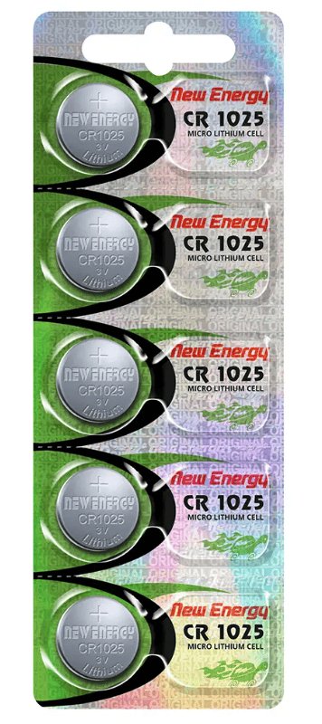 New Energy CR 1025 Piles au Lithium 3V ( 5 Piles Bouton par Cartes ) - Proflash