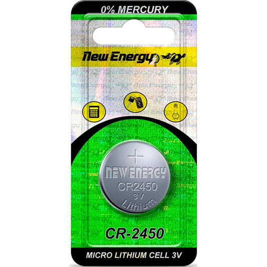 New Energy CR 2450 3V Lithium Batteries (1 Button Cells per Card) 771051 - NE - Proflash