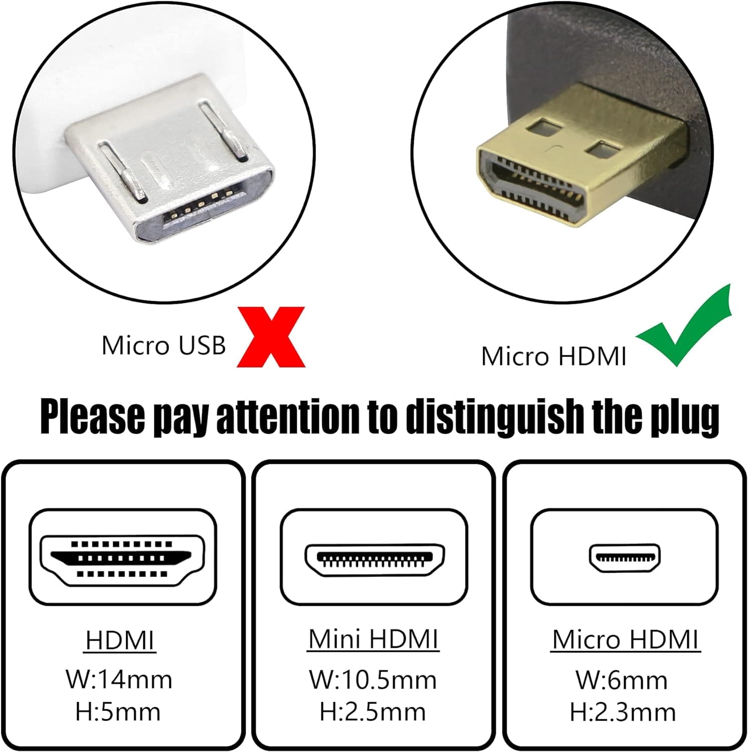 Onten HD708 Adaptateur Mini HDMI Mâle + Micro HDMI Mâle vers HDMI Femelle - Proflash