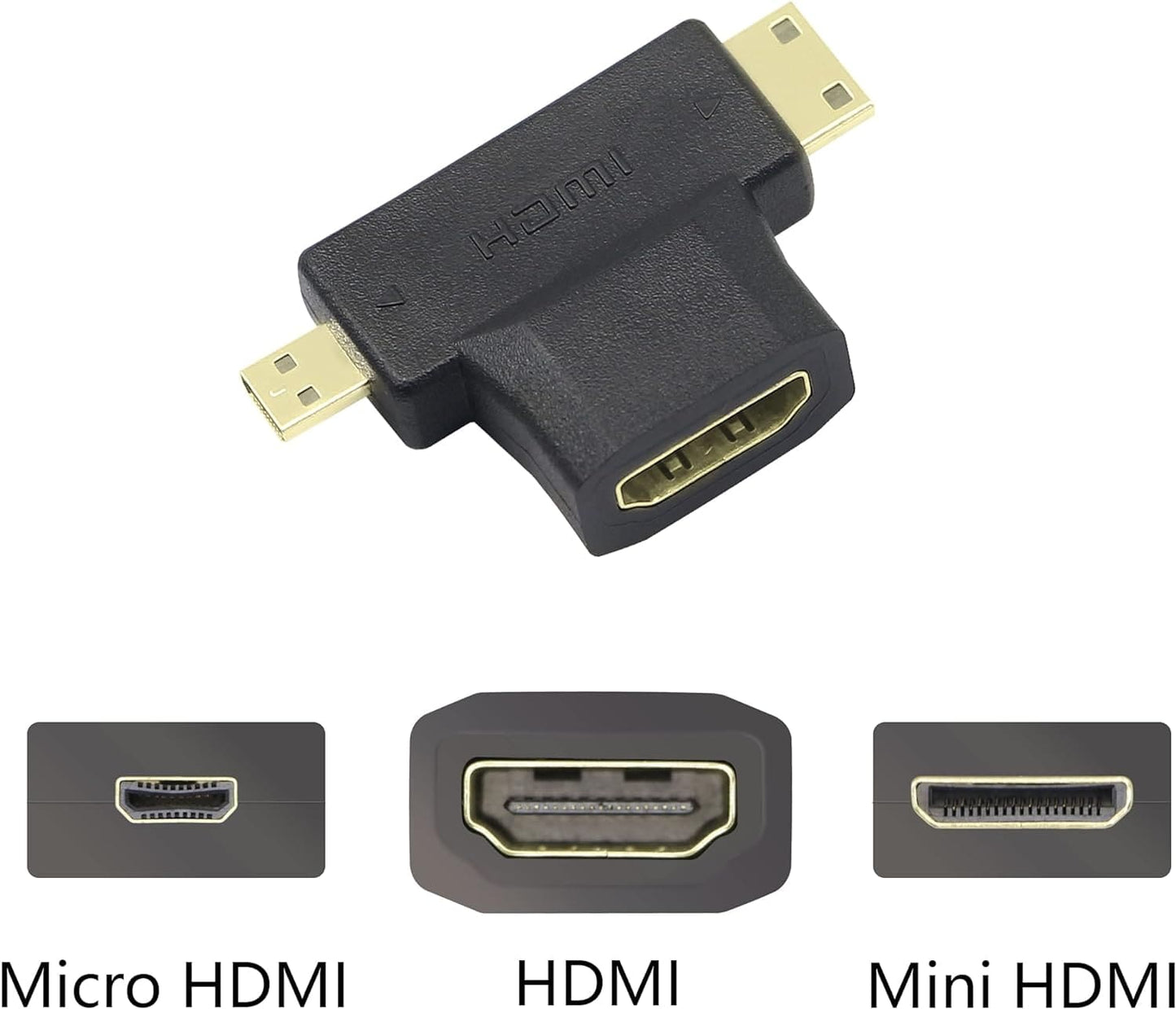 Onten HD708 Adaptateur Mini HDMI Mâle + Micro HDMI Mâle vers HDMI Femelle - Proflash