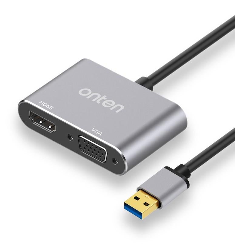 OT - 5201B Onten Hub USB 3.0 to VGA and HDMI Adapter - Proflash