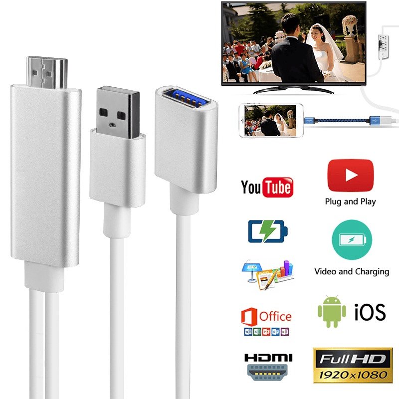 OT - 7562 Onten USB 3.0 HDMI HDTV Cable Adapter 1.2m For IOS and Android - Proflash