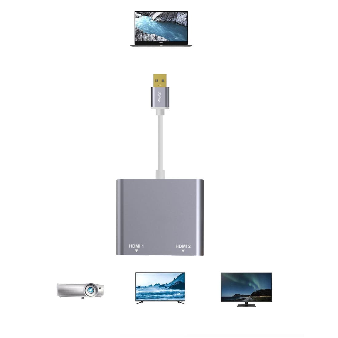 OTN - 59175 Onten OTN - 59175 USB3.0 To Dual HDMI Adapter - Proflash