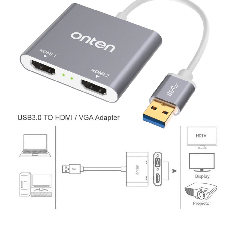 OTN - 59175 Onten OTN - 59175 USB3.0 To Dual HDMI Adapter - Proflash