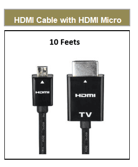 PCab - 9924 - C Câble HDMI Ultra Slim Active High Speed avec Micro - Connecteur HDMI, 10ft Noir - Proflash