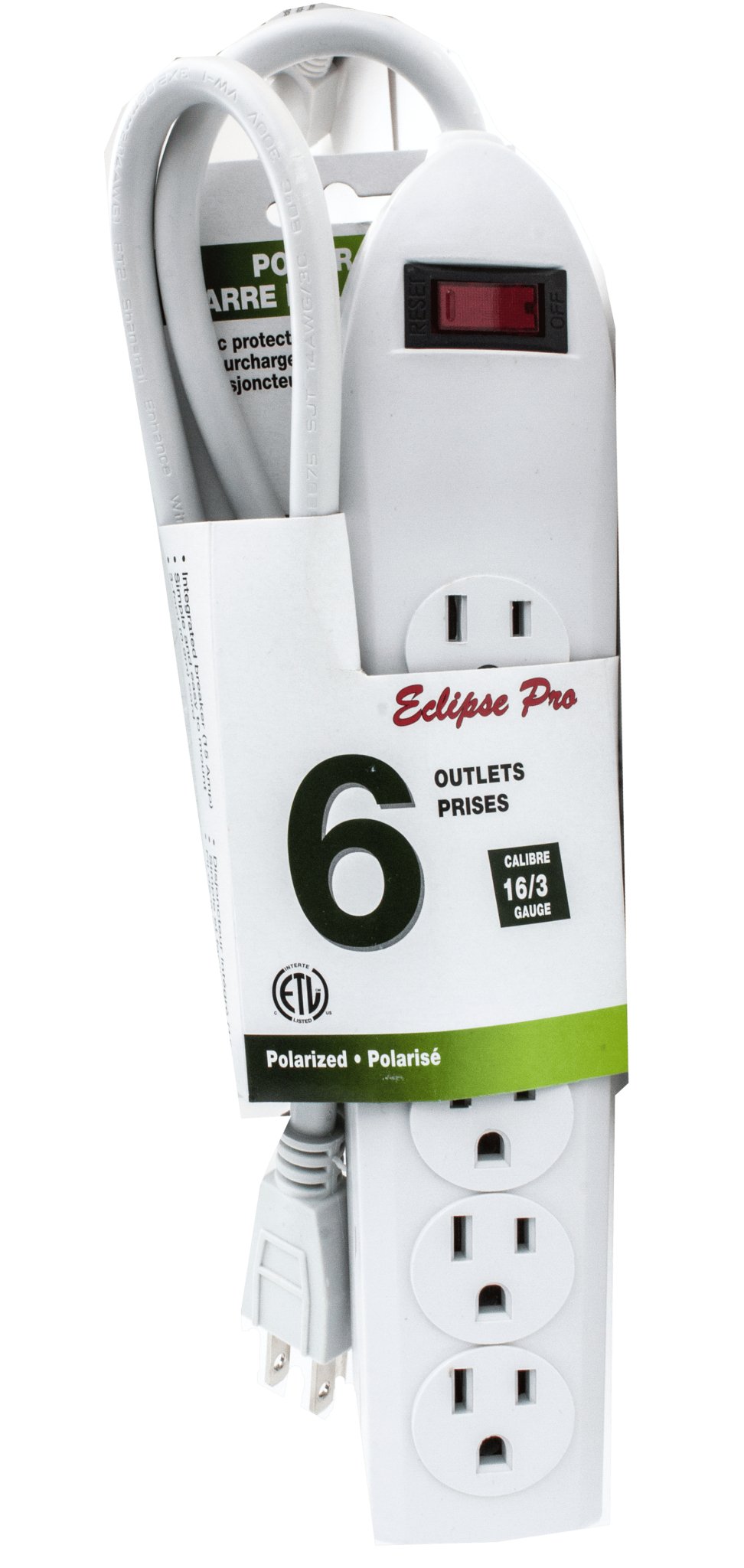 Philips Power bar with 8 Outlet - 3ft / 0,91M Cord - 2160 joules Power Cord Management - Proflash