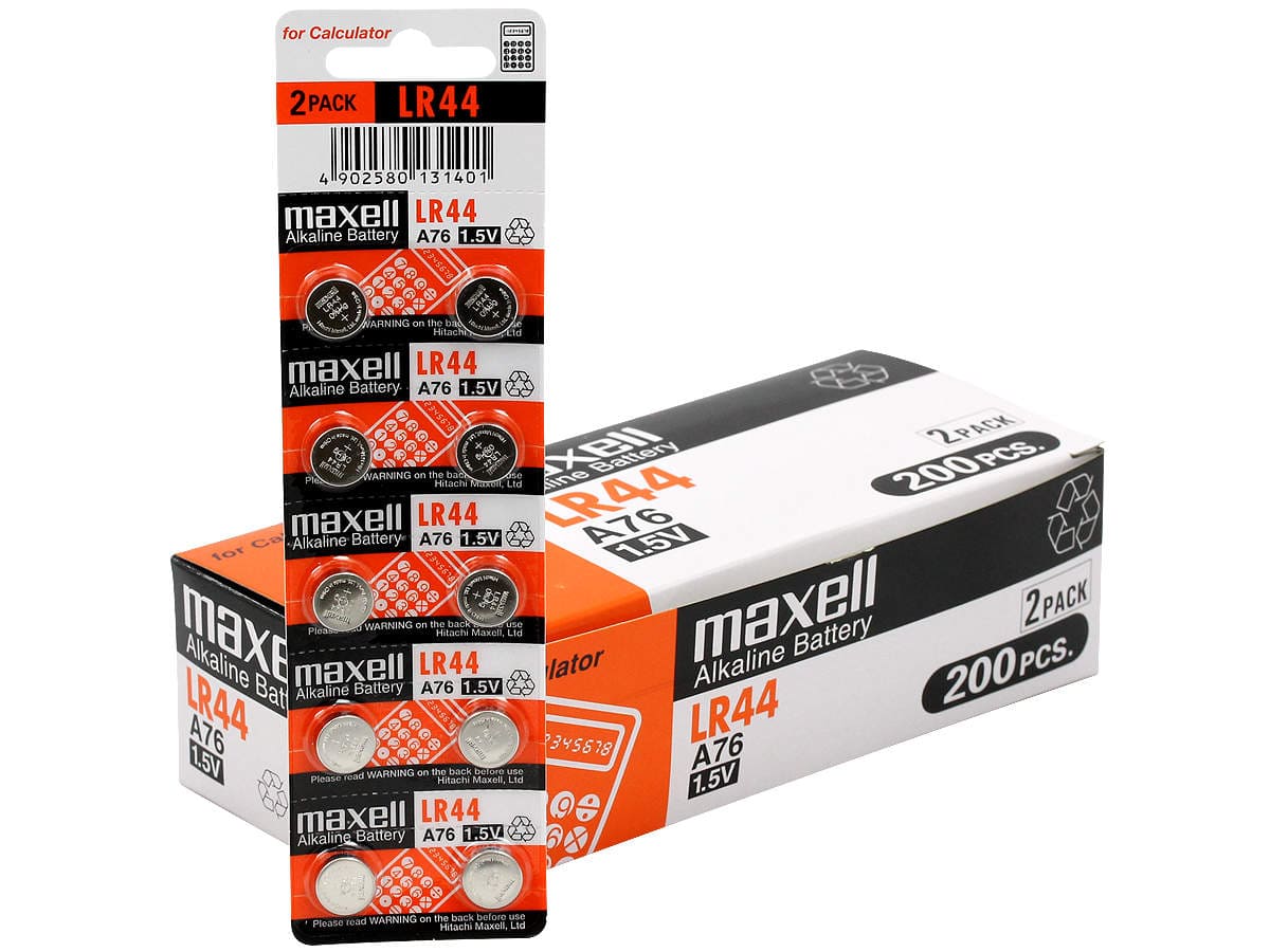 Piles Maxell Alcalines LR44 ( 10 Piles Bouton par Cartes ) - Proflash