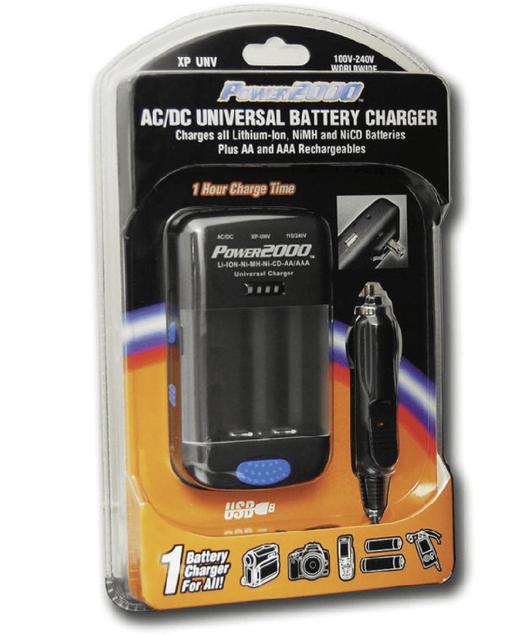 Power 2000 XP - UNV AC/DC Universal Battery Charger (For AA and AAA Batteries and NiMH, NiCD) Battery Charger for all Cancorder,Digital Camera 10070 - Proflash