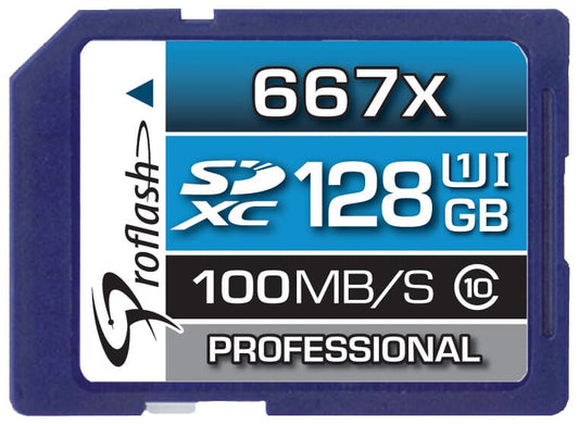 Proflash Memory Card SDXC 128GB Class 10 USH - I U1100 MB/s / 7828 - Proflash