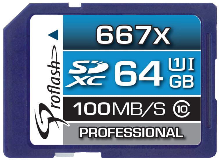 Proflash Memory Card SDXC 64GB Class 10 USH - I U1100 MB/s / 7826 - Proflash